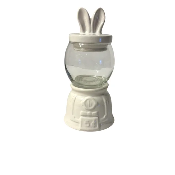 Ceramic Bunny Glass Jars - White - Picture 2 of 8